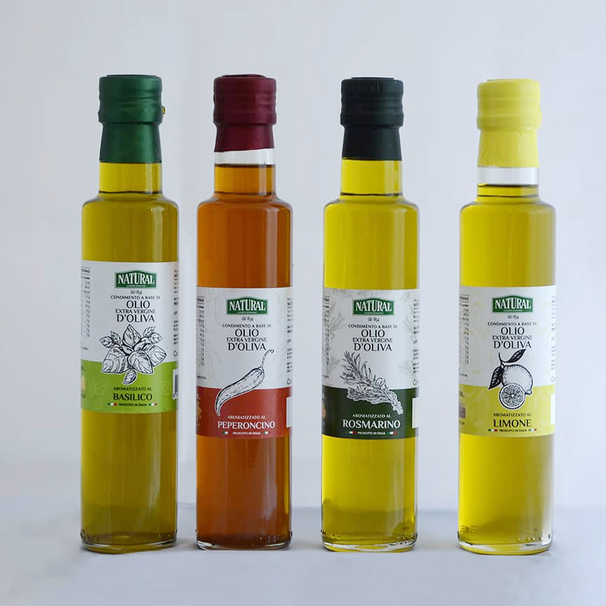olio aromatizzato grande insieme